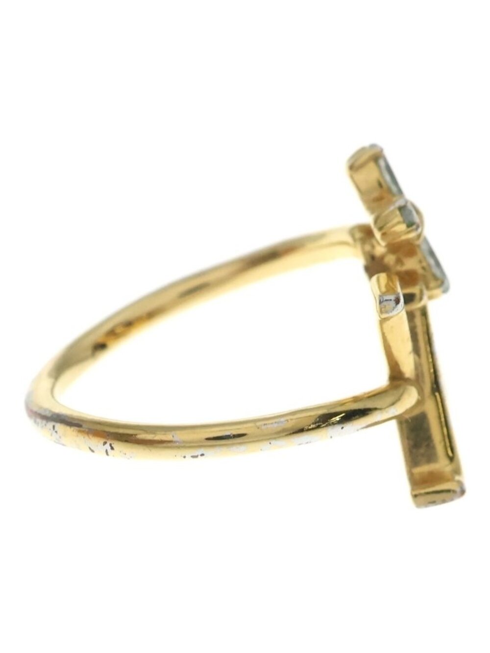 Louis Vuitton Iconic Flower Ring Metal Gold Rhinestone - Picture 4 of 8